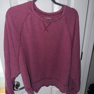 Time and Tru Plum Ribbed Pullover